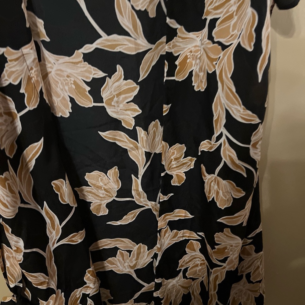 Maison Du Soir Selena Kimono S/M Black Gold Floral Belt Duster Jacket Robe J7 - Picture 10 of 12